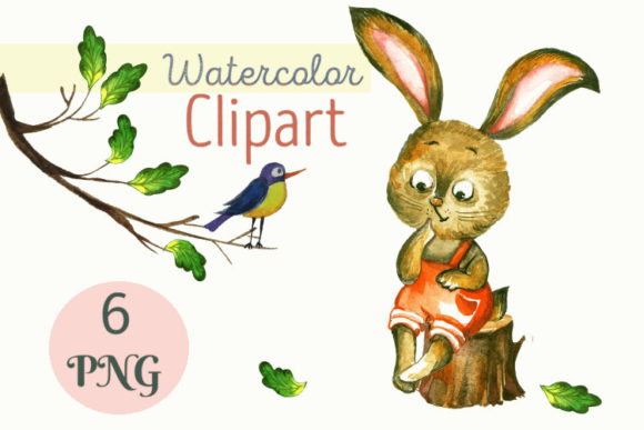 Download Clipart Watercolor Bunny in the Forest - Watercolor Collection