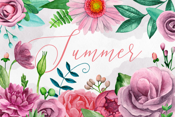 Download Watercolor Floral Summer Clipart Patter - Watercolor Collection