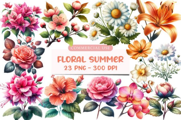 Download Watercolor Floral Summer Clipart - Watercolor Collection