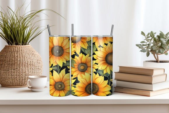 Download Watercolor Sunflower PNG Tumbler Wrap - Watercolor Collection