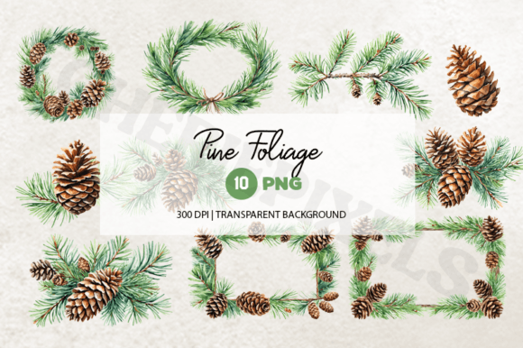 Download Christmas Pine Cone Watercolor Clipart - Watercolor Collection
