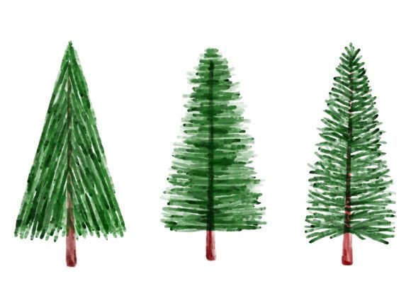 Download Christmas Watercolor Pine Tree - Watercolor Collection