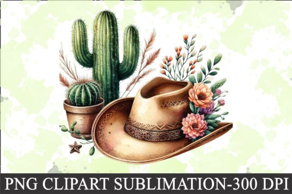 Download A Cowboy Hat with a Cactus Clipart - Premium Resources