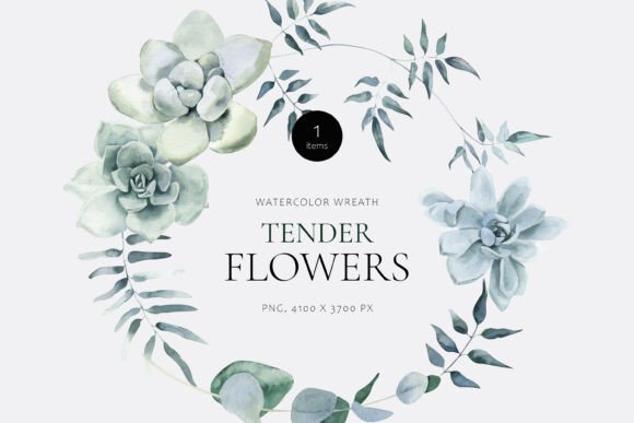 Download Tender Flowers Watercolor Wreath - Watercolor Collection