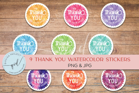 Download Printable Thank You Watercolor Stickers - Watercolor Collection