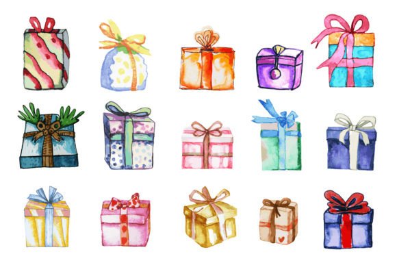 Download Watercolor Gift Clip Art - Watercolor Collection