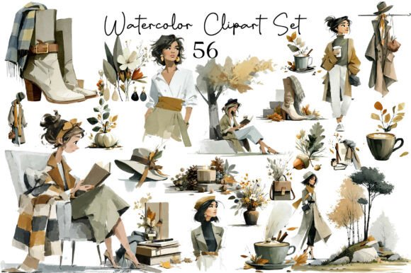 Download Autumn Watercolor Clipart Set - Watercolor Collection