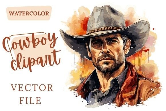 Download Cowboy Watercolor Clipart Vector - Watercolor Collection