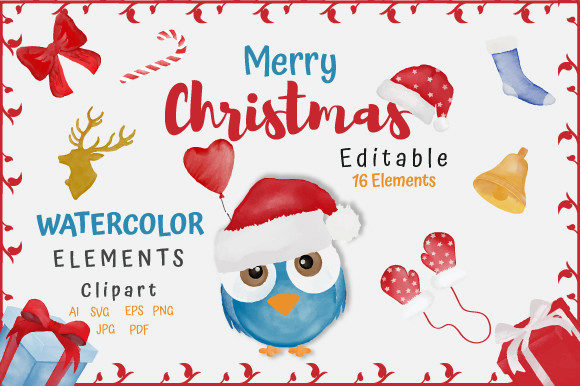 Download Christmas Watercolor Elements Collection - Watercolor Collection