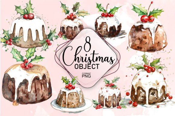 Download Watercolor Christmas Cakes Pack - Watercolor Collection