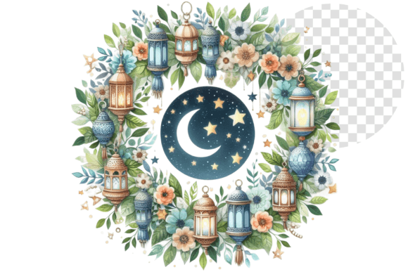 Download EidAura Watercolor Wreath Clipart - Watercolor Collection