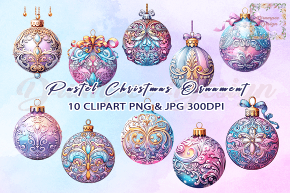Download Pastel Christmas Ornament Watercolor - Watercolor Collection