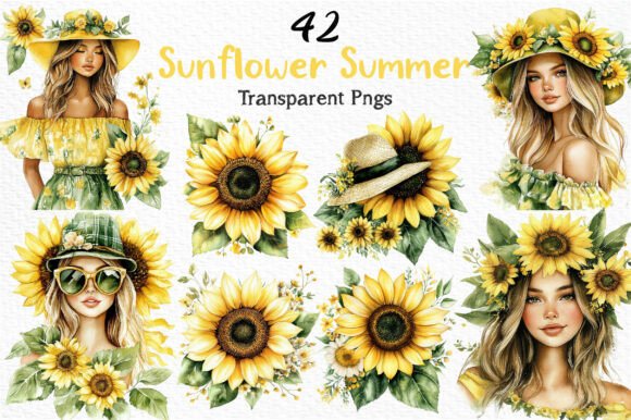 Download Watercolor Sunflower Summer Clipart PNG - Watercolor Collection
