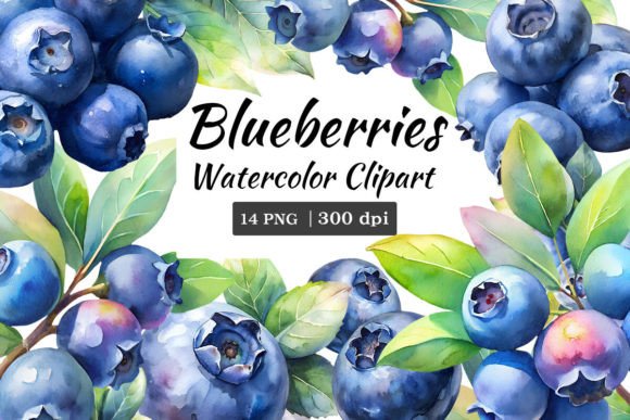 Download Blueberries Watercolor Clipart - Watercolor Collection