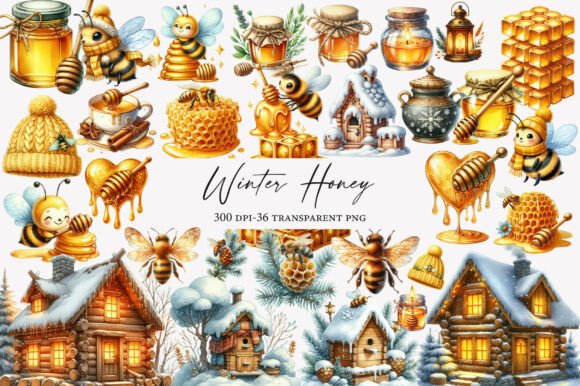 Download Watercolor Winter Honey Clipart - Watercolor Collection