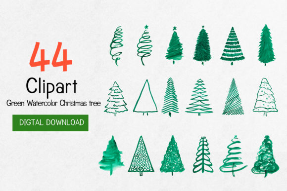 Download Christmas Pine Tree Watercolor Clip Art - Watercolor Collection