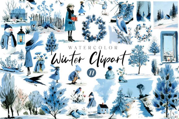 Download Watercolor Winter Clipart Collection - Watercolor Collection