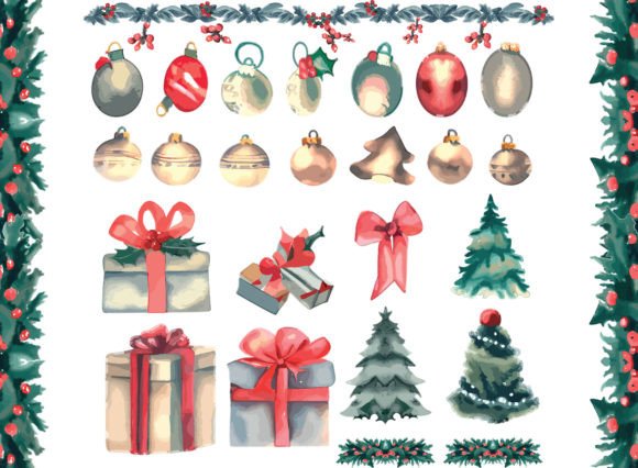 Download Merry Christmas Watercolor Elements - Watercolor Collection