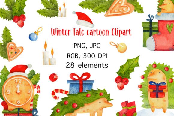 Download Watercolor Winter Tale Cartoon ClipArt - Watercolor Collection