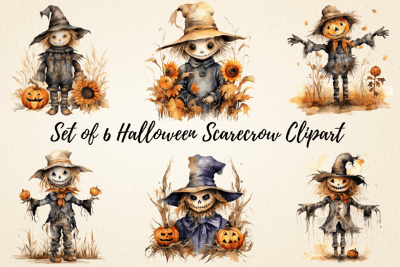 Download Halloween Scarecrow Watercolor Clipart - Watercolor Collection