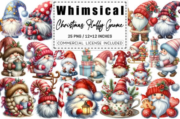 Download Whimsical Christmas Fluffy Gnome Clipart - Gnome clipart Collection