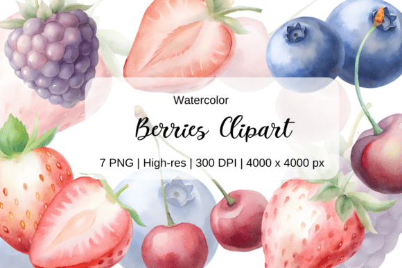 Download Watercolor Berry Clipart PNG - Watercolor Collection