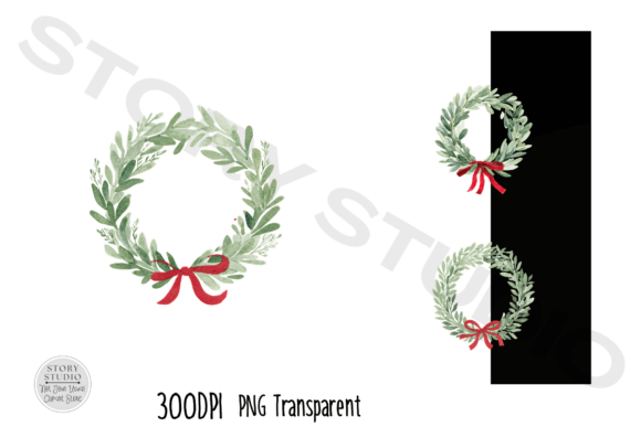 Download Watercolor Christmas Wreath Clipart Set - Watercolor Collection