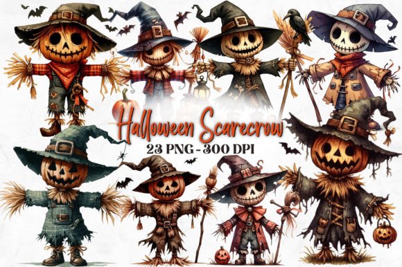 Download Halloween Scarecrow Watercolor Clipart - Watercolor Collection