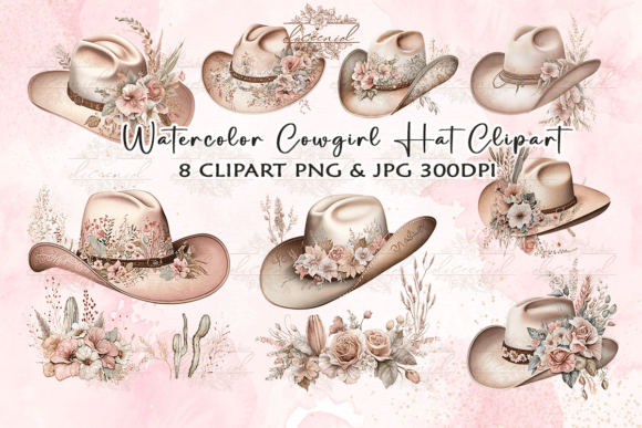 Download Watercolor Cowgirl Hat Clipart - Watercolor Collection