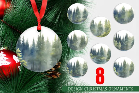 Download Christmas Ornament Watercolor Trees - Watercolor Collection
