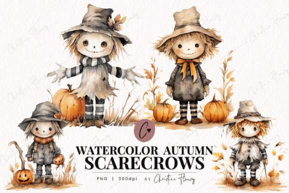 Download Watercolor Autumn Scarecrow Clipart - Watercolor Collection