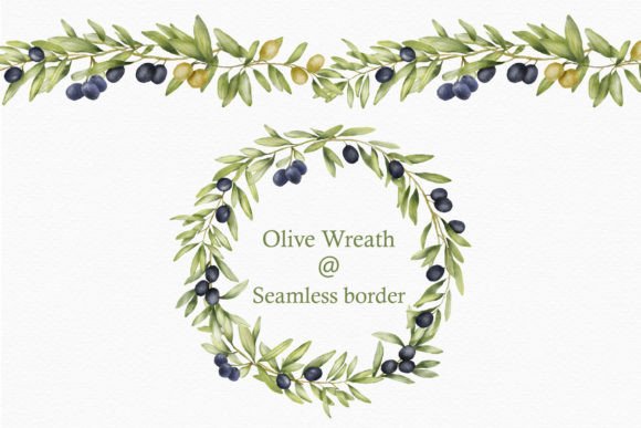 Download Olive Floral Watercolor Wreath Border - Watercolor Collection