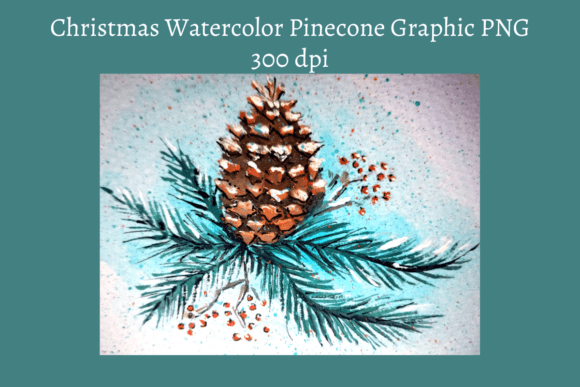 Download Watercolor Christmas Pine Cone Graphic - Watercolor Collection