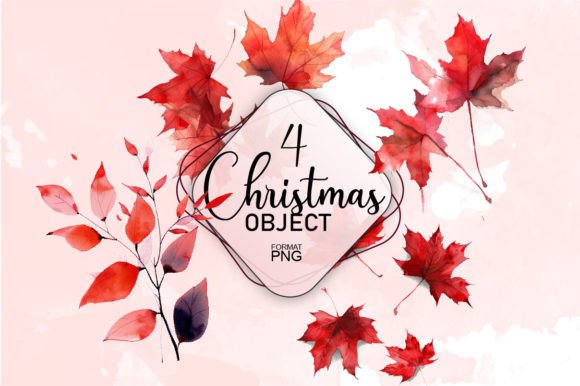 Download Watercolor Christmas Leaf Pack PNG - Watercolor Collection