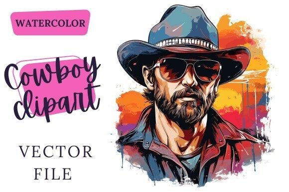 Download Cowboy Watercolor Clipart Vector - Watercolor Collection
