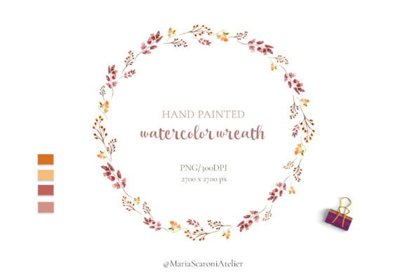 Download Hand Painted Watercolor Wreath - Watercolor Collection