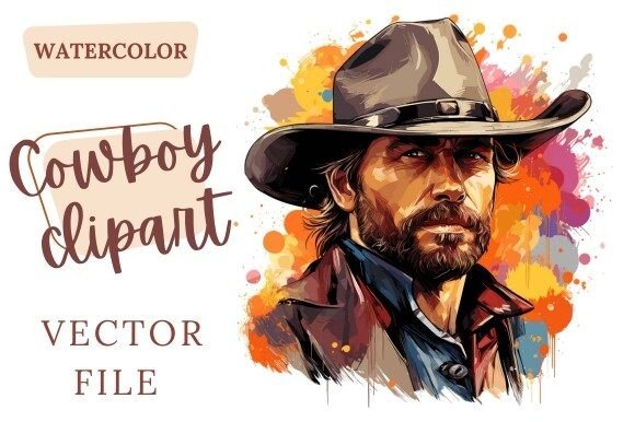 Download Cowboy Watercolor Clipart Vector - Watercolor Collection
