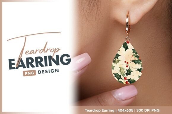 Download Watercolor Holly Berries Teardrop Earrin - Watercolor Collection