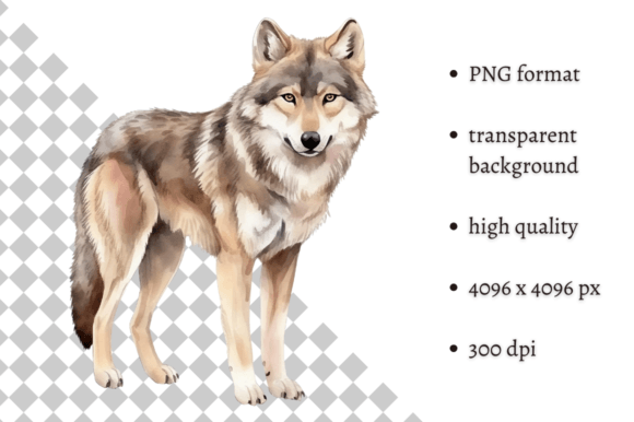 Download Watercolor Woodland Wolf PNG Clipart - Watercolor Collection