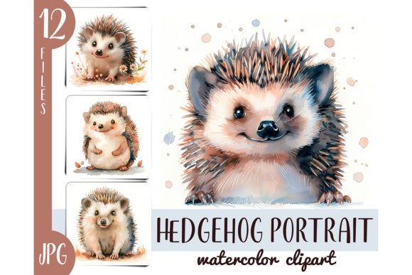 Download Watercolor Cute Hedgehog Clipart JPG - Watercolor Collection