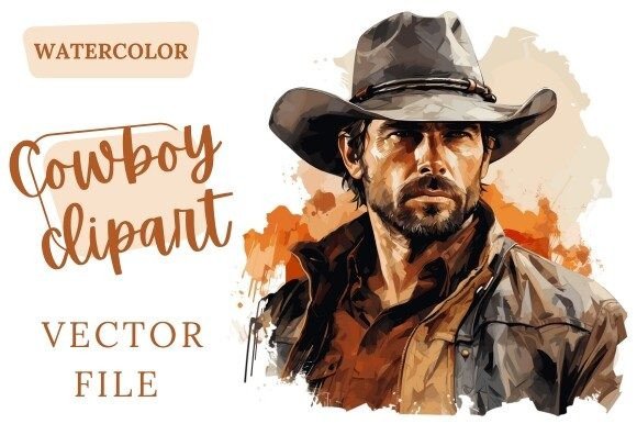 Download Cowboy Watercolor Clipart Vector - Watercolor Collection