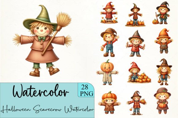 Download Halloween Scarecrow Watercolor Clipart - Watercolor Collection