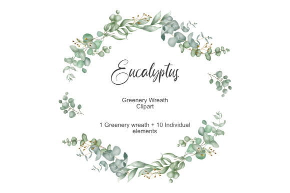 Download Greenery Wreath Clipart Watercolor - Watercolor Collection