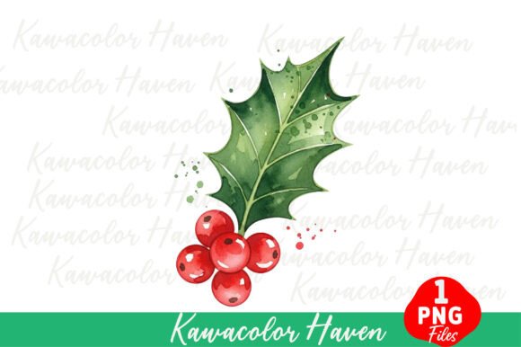 Download Watercolor Holly Berries Festive - Watercolor Collection