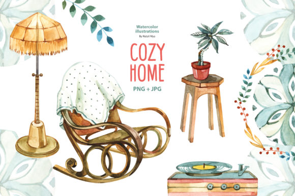 Download Watercolor Cozy Home Clipart - Watercolor Collection