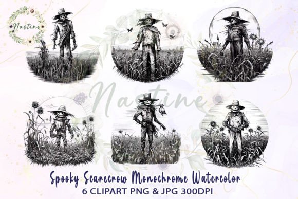 Download Spooky Scarecrow Watercolor Clipart - Watercolor Collection