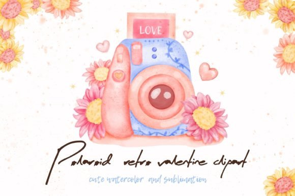 Download Retro Polaroid Camera Watercolor Clipart - Watercolor Collection