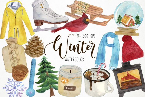 Download Watercolor Winter Clipart, Christmas - Watercolor Collection